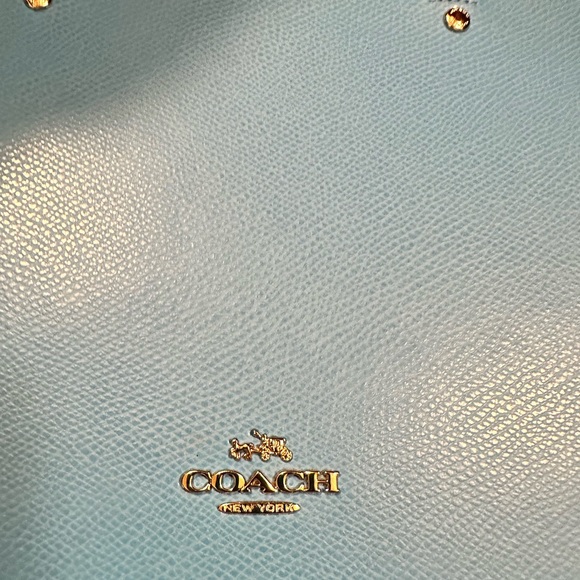 Beautiful Turquoise Coach handbag, like new condition - Picture 1 of 4